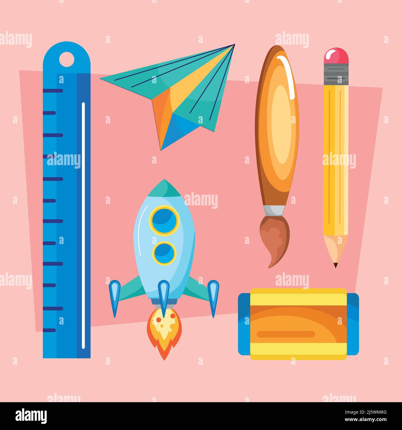 six school supplies icons Stock Vector Image & Art - Alamy