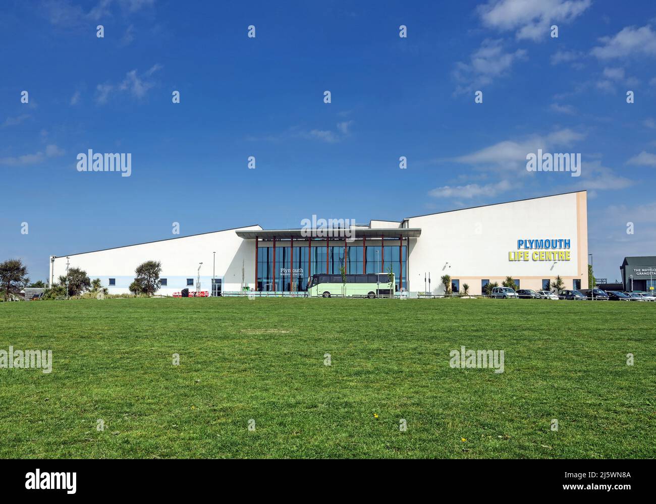 Plymouth Life Centre entrance in Central Park, Plymouth. A multi sport