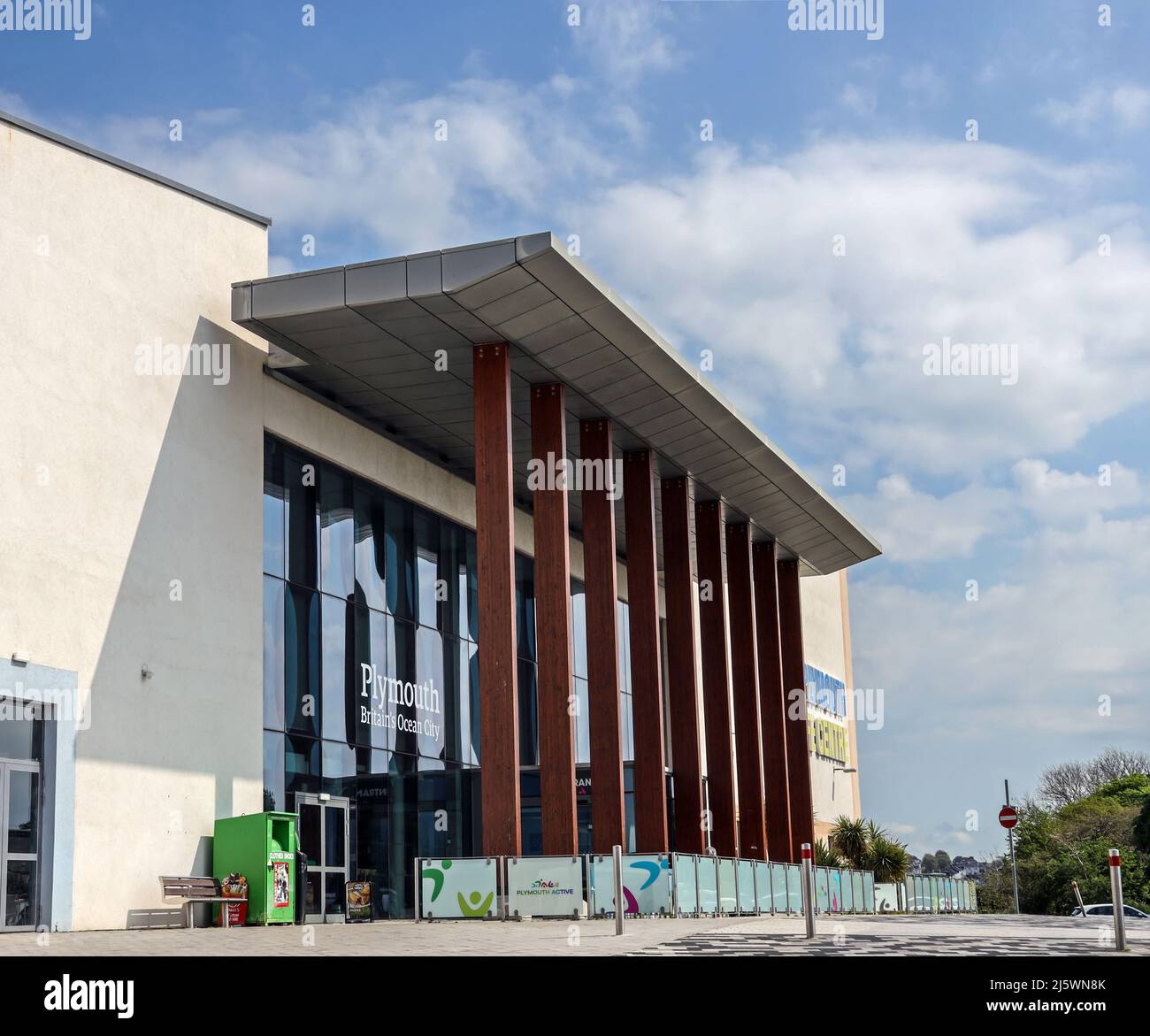 Plymouth Life Centre entrance in Central Park, Plymouth. A multi sport