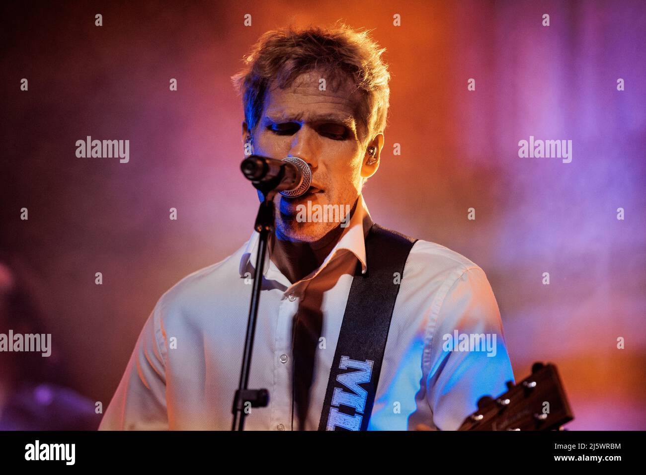 Roskilde, Denmark. 09th, April 2022. The Danish band Michael Learns to Rock performs a live concert at Gimle in Roskilde, Copenhagen. Here singer and musician Jascha Richter is seen live on stage. (Photo credit: Gonzales Photo - Thomas Rungstrom). Stock Photo