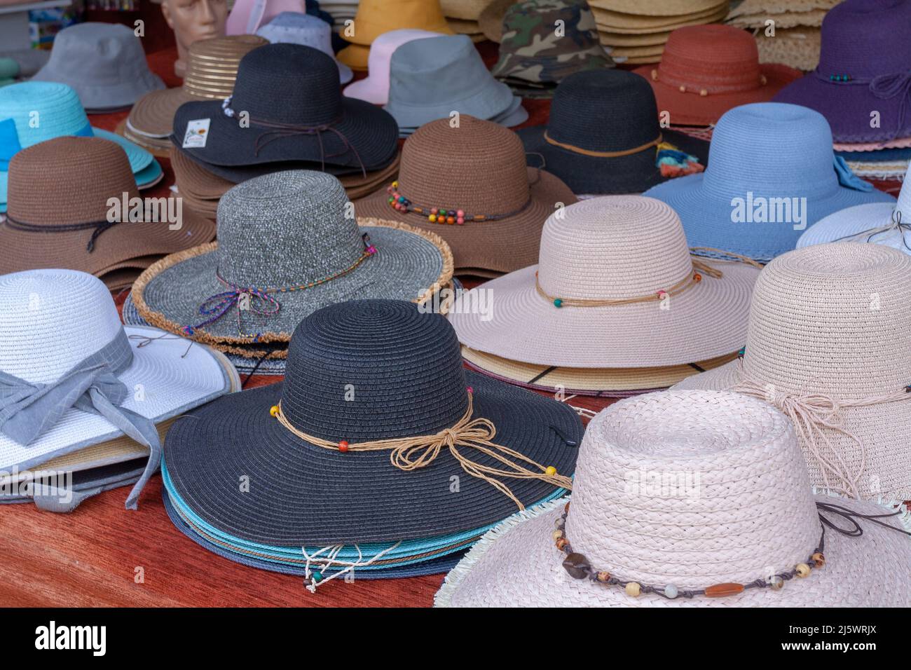 Panama straw hats close up hi-res stock photography and images - Alamy