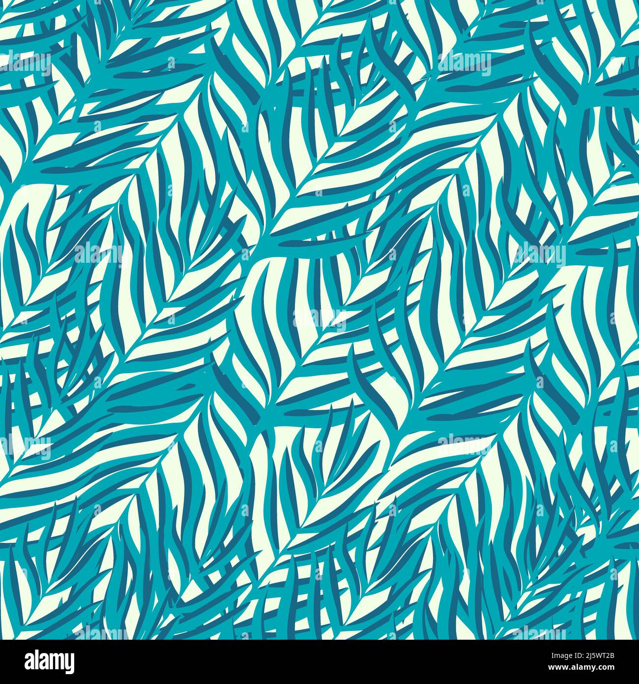 Tropical Leaves Hand drawn Vector Textile Seamless Pattern Design Stock ...