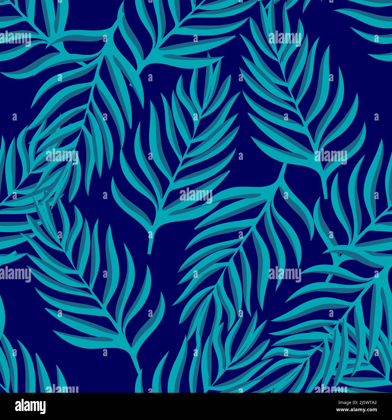 Tropical Leaves Hand drawn Vector Textile Seamless Pattern Design Stock ...