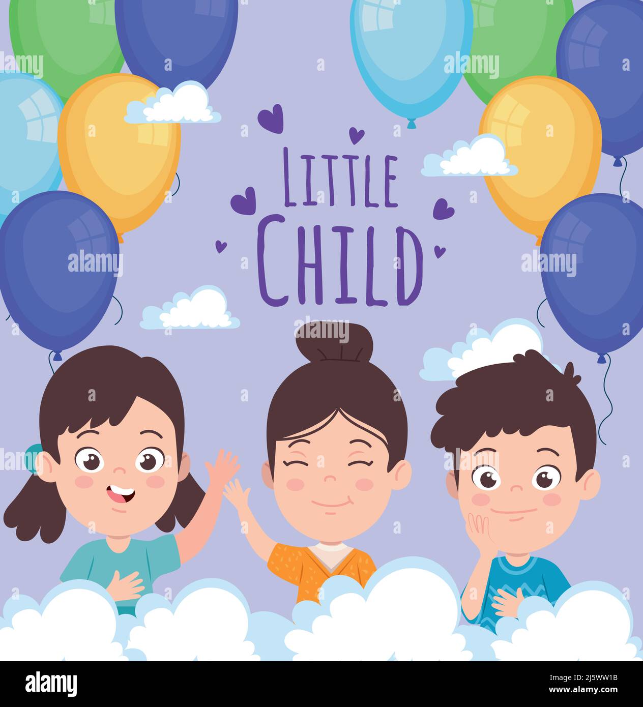 kids with balloons helium Stock Vector Image & Art - Alamy