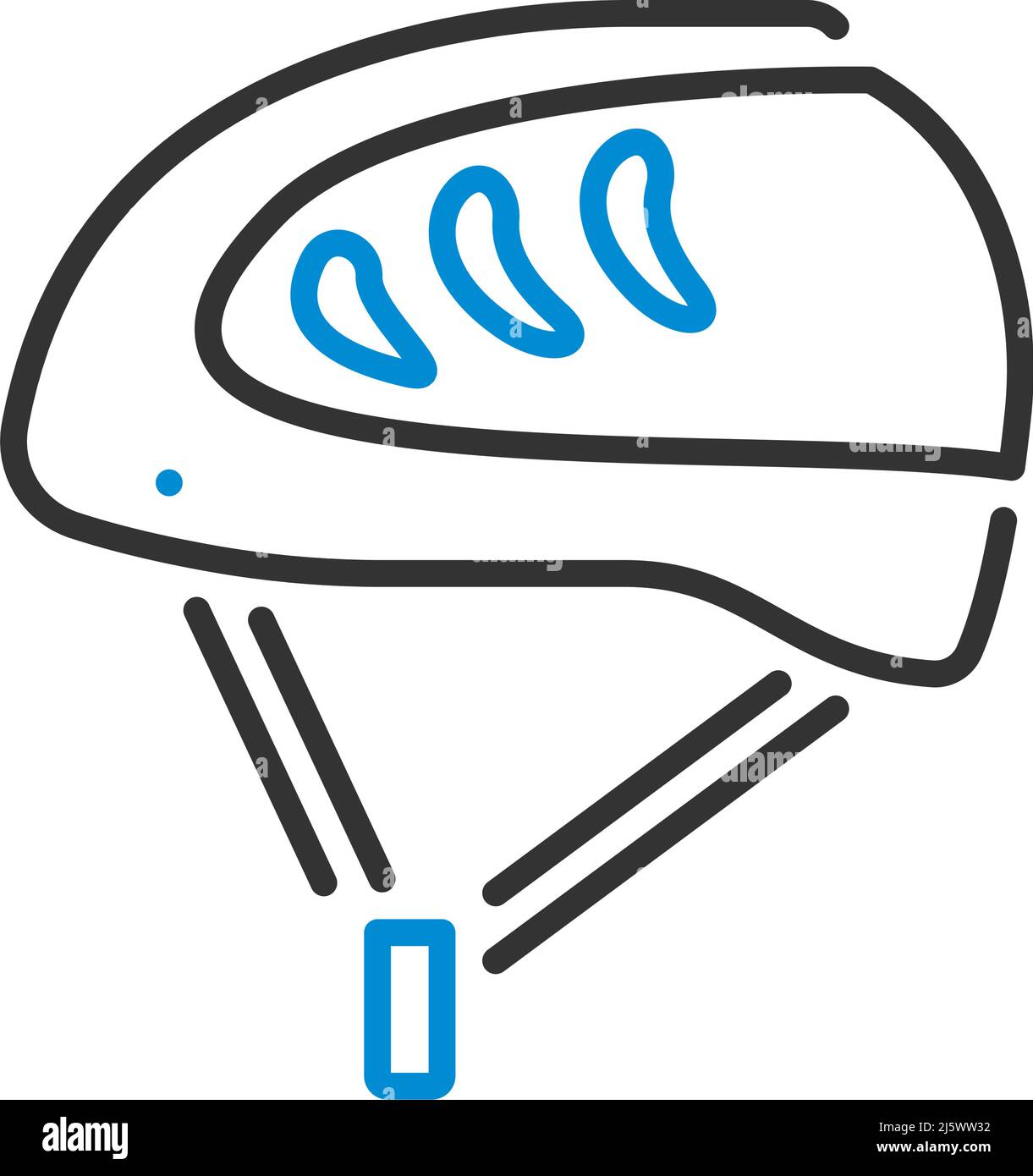 Climbing Helmet Icon. Editable Bold Outline With Color Fill Design