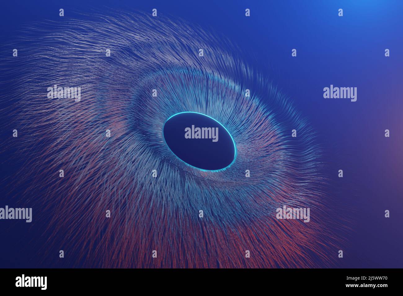 Radiant Yellow and Red Eye Burst Motif with Concentric Fans and Dotted Lines on Deep Black Ground main image 1