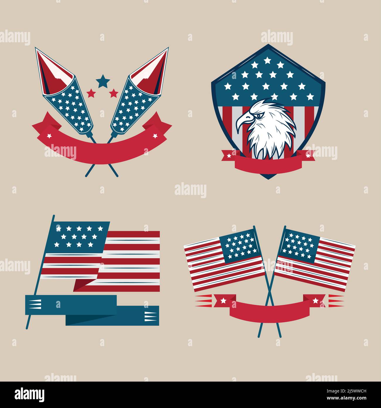 four usa independence icons Stock Vector Image & Art - Alamy