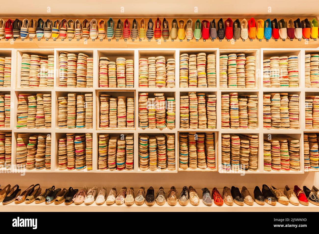 Display of Basque espadrilles made by Bayona in a local shop at  Saint-Jean-de-Luz, France Stock Photo - Alamy