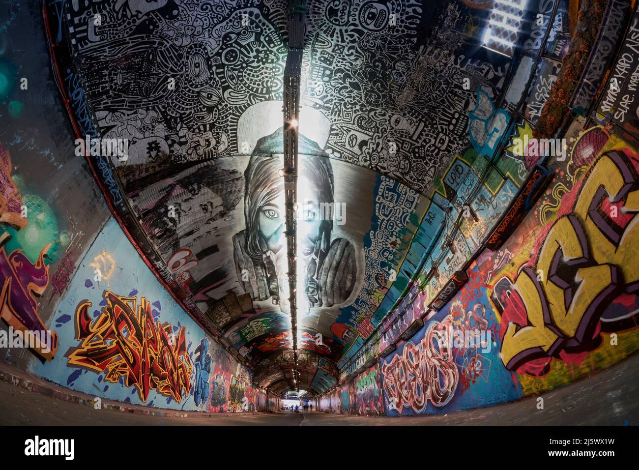 Leake Street Graffiti Tunnel, London Stock Photo