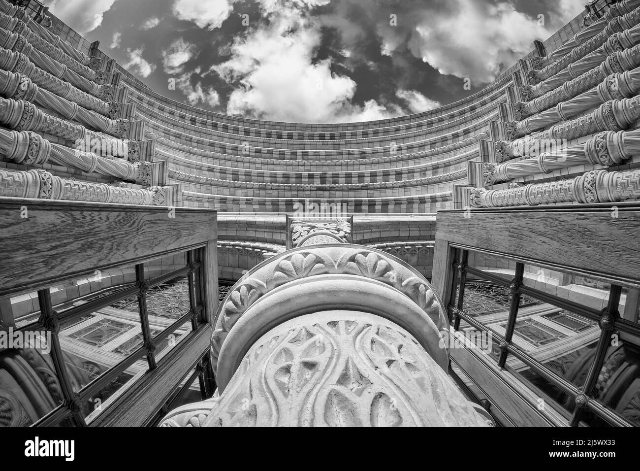 The Natural History Museum, London, Doorway Ultra-wide angle Stock Photo