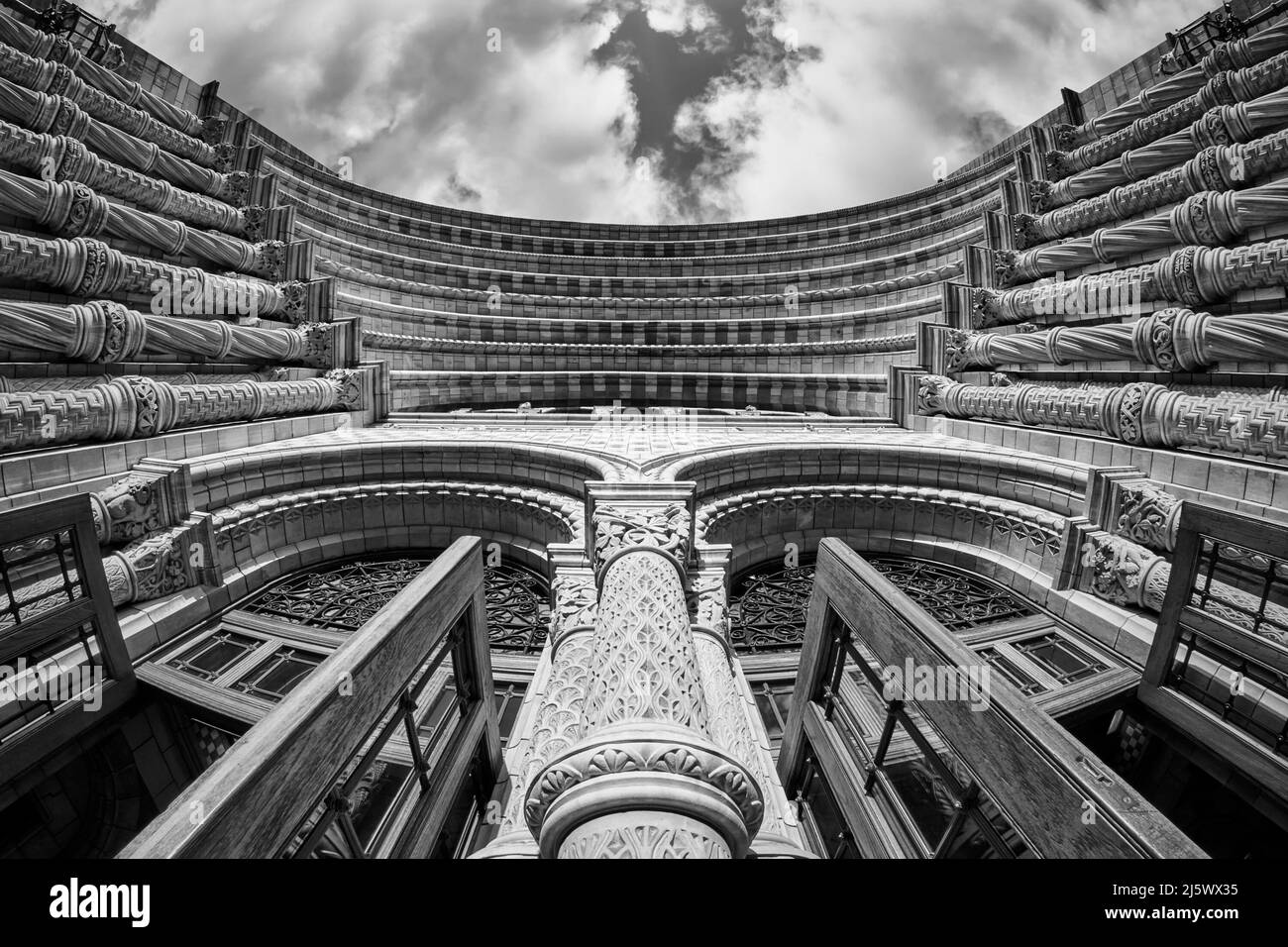 The Natural History Museum, London, Doorway Ultra-wide angle Stock Photo