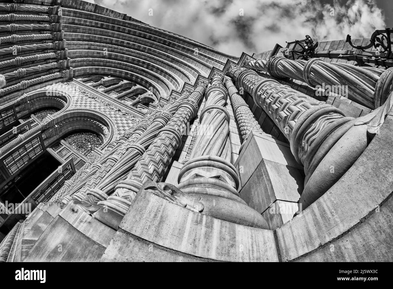 The Natural History Museum, London, Doorway Ultra-wide angle Stock Photo