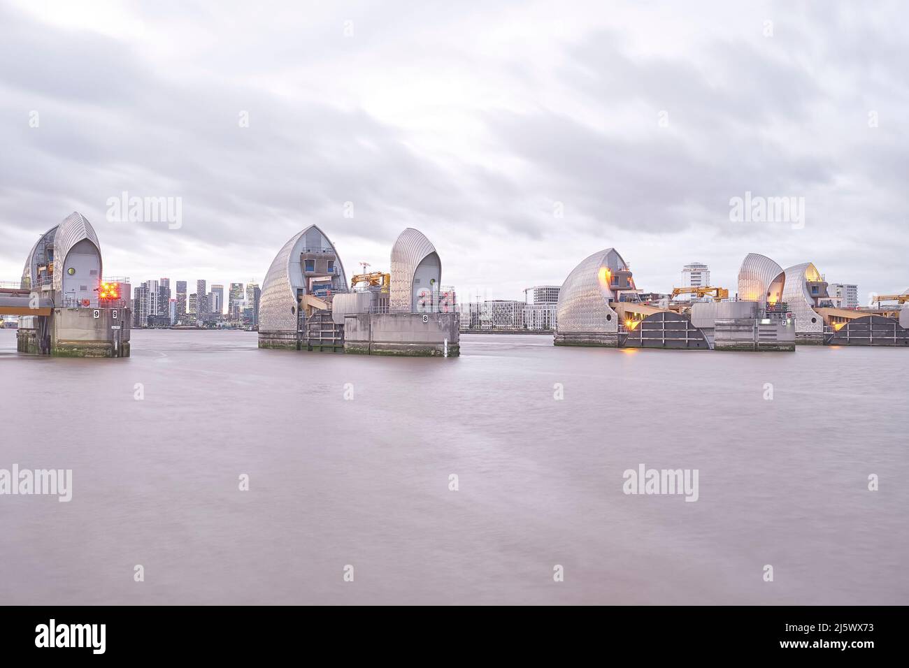 The Thames Barrier, Flood Defences, London Stock Photo