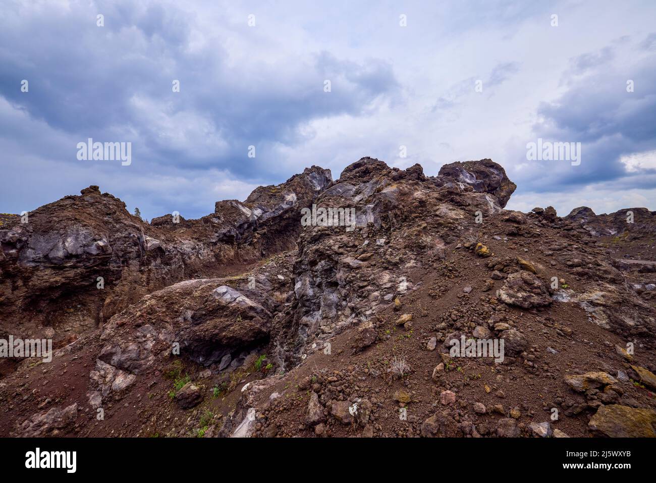 landscape with volcanic rock from Etna volcano, Sicily Italy Stock ...