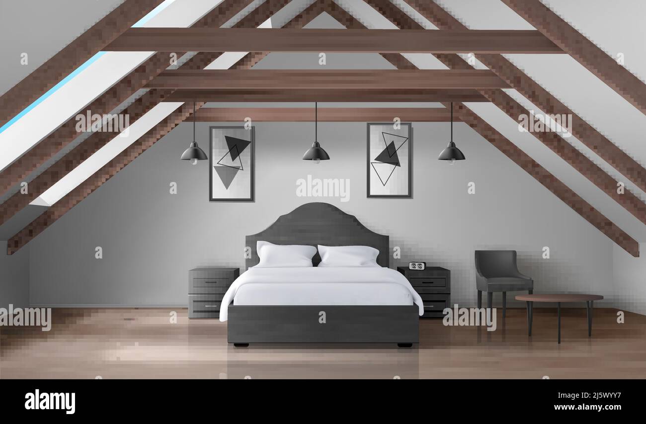 Attic bed Stock Vector Images - Alamy