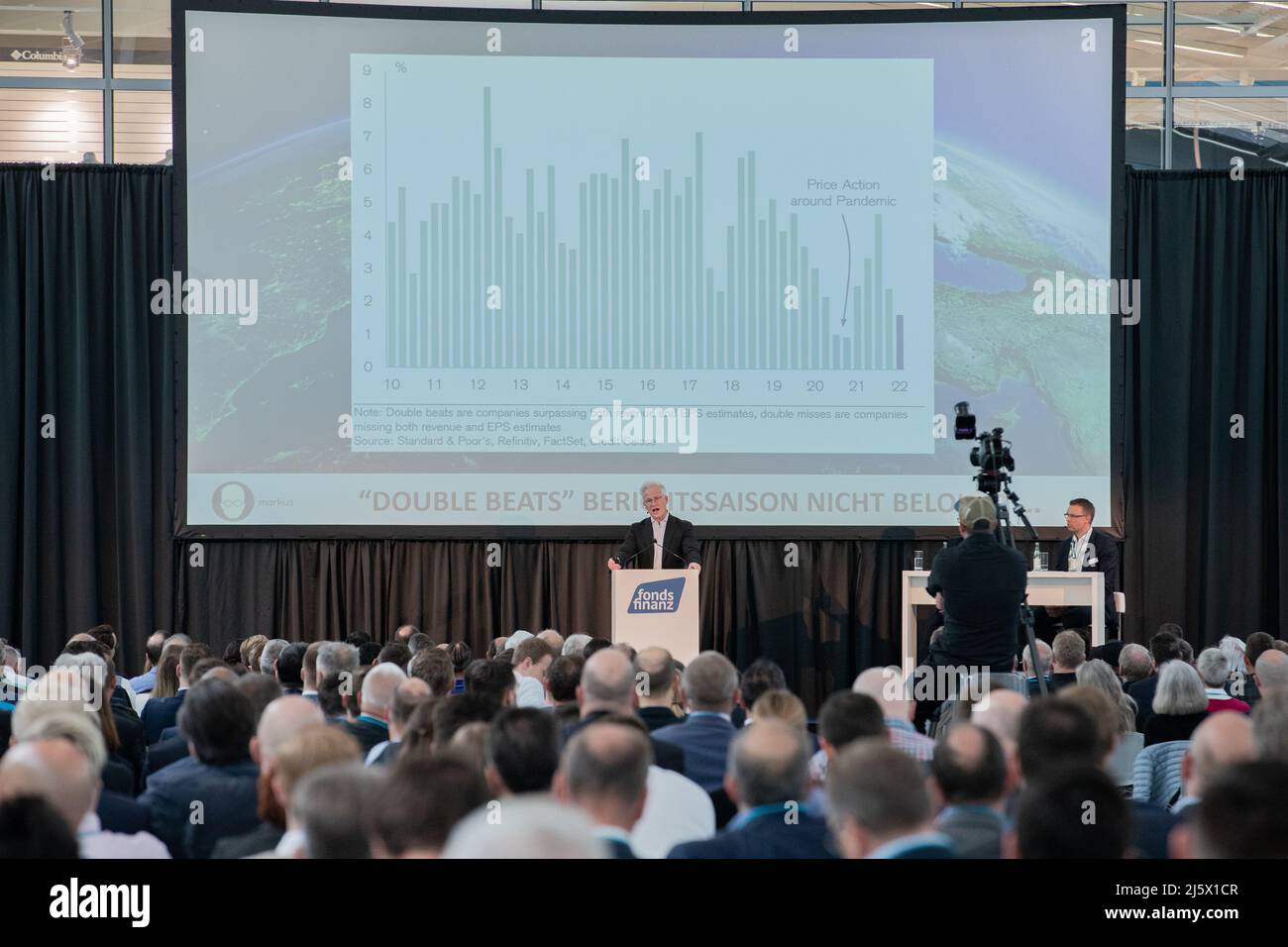 Munich, Germany. 26th Apr, 2022. The finance journalist and youtuber Markus Koch holding a talk on the american stock market on April 26, 2022 in Munich, Germany. (Photo by Alexander Pohl/Sipa USA) Credit: Sipa USA/Alamy Live News Stock Photo