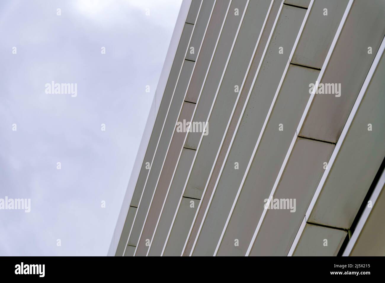 Window awnings of a building in a low angle view at Silicon Valley, San Jose bay area, California Stock Photo