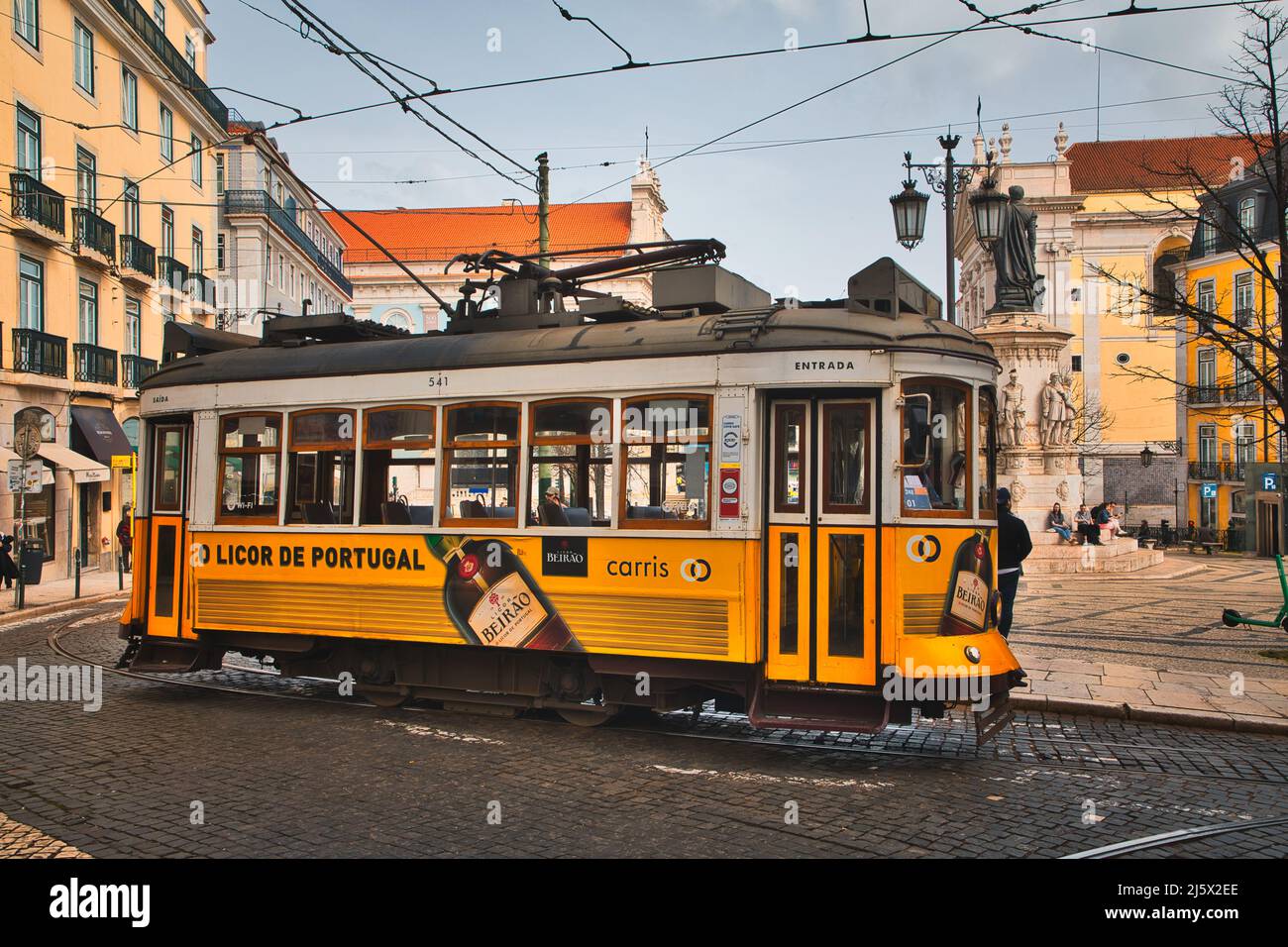 Straßenbahn in Lissabon Stock Photo