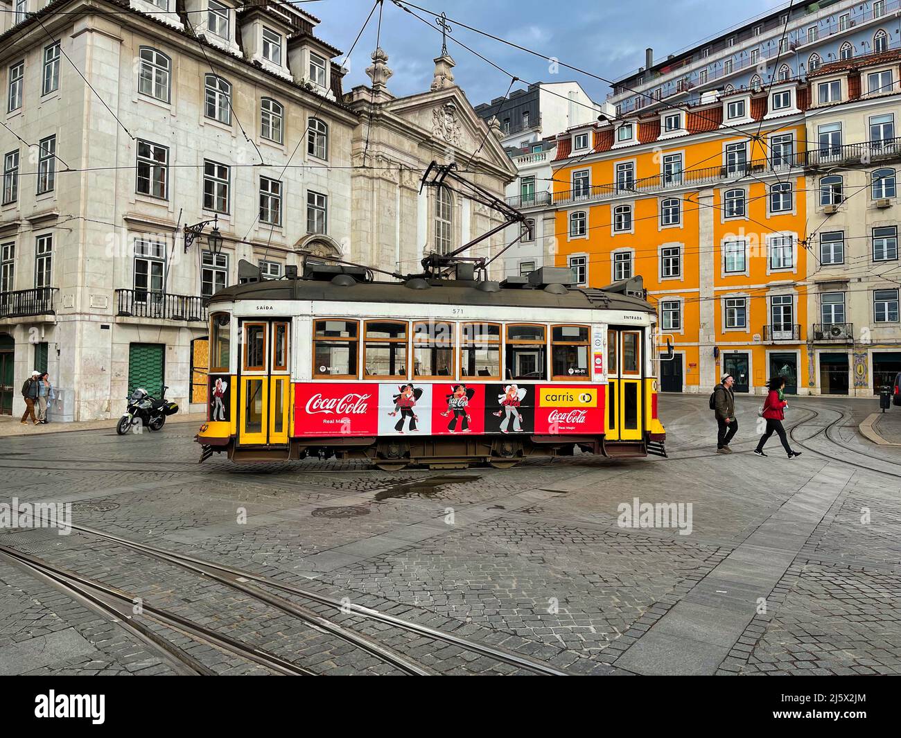 Straßenbahn in Lissabon Stock Photo