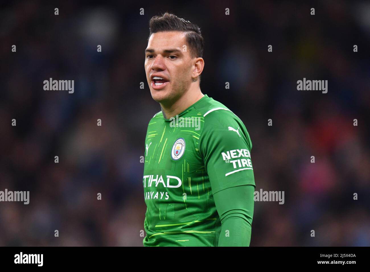 Manchester City goalkeeper Ederson. Picture date: Thursday April 21, 2022. Photo credit should read:   Anthony Devlin/Alamy Live News/Alamy Live News Stock Photo