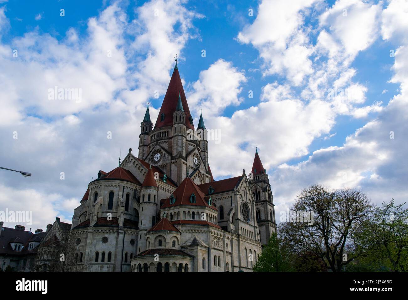 Franz von AssisiKirche near Danube river, Vienna Stock Photo Alamy
