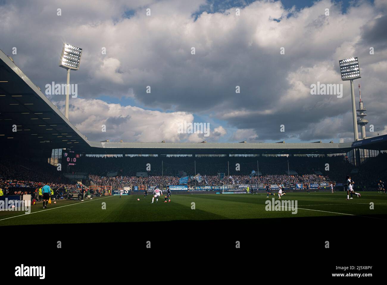 Vonovia-Ruhrstadion overview action soccer 1st Bundesliga matchday 29 VfL Bochum (BO) Bayer 04 Leverkusen (LEV) 0:0 on March 10th, 2022 in Bochum/Germany. #DFL regulations prohibit any use of photographs as image sequences and/or quasi-video # Â Stock Photo
