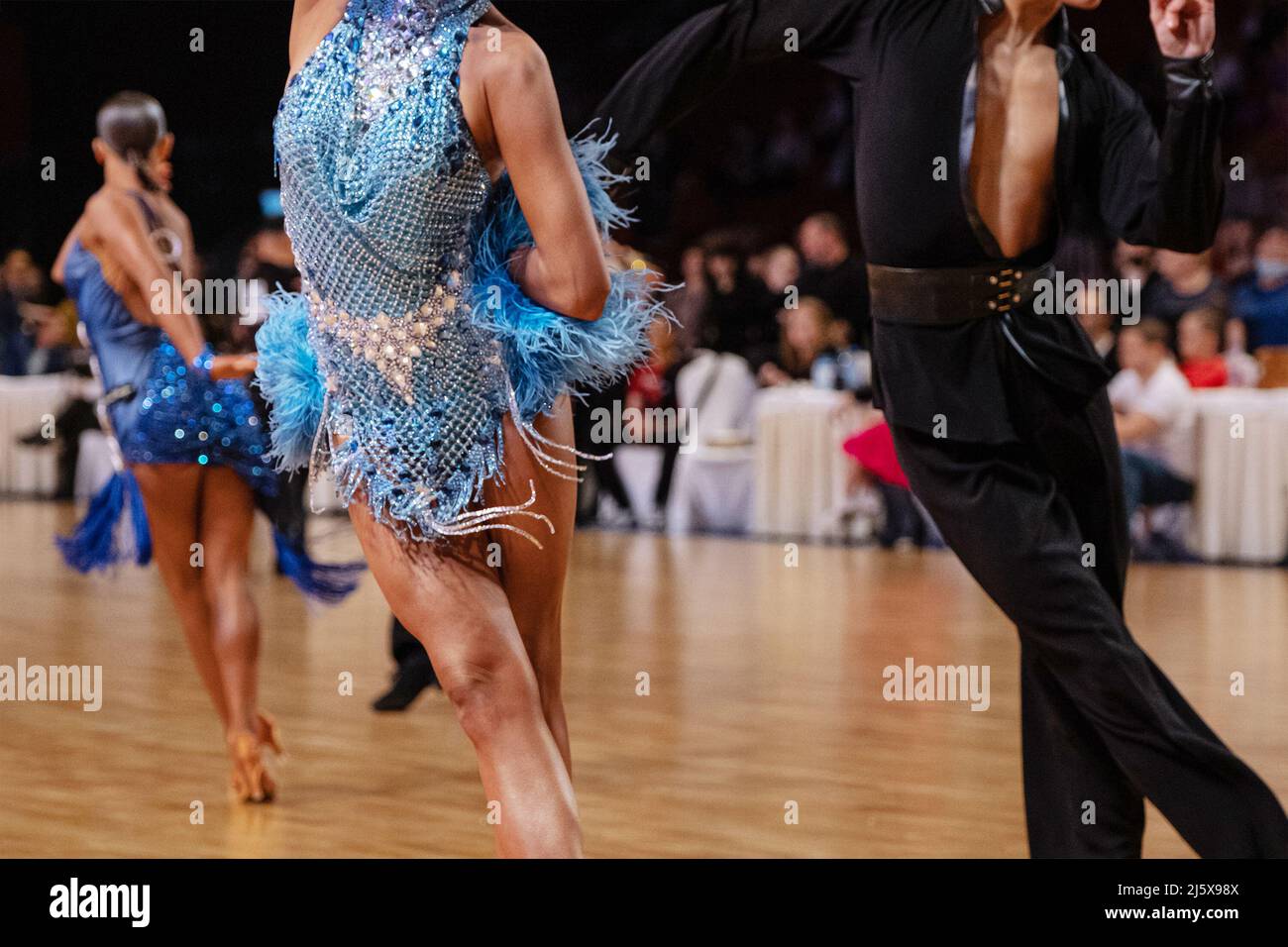 couple dancers dancing in dance competition Stock Photo