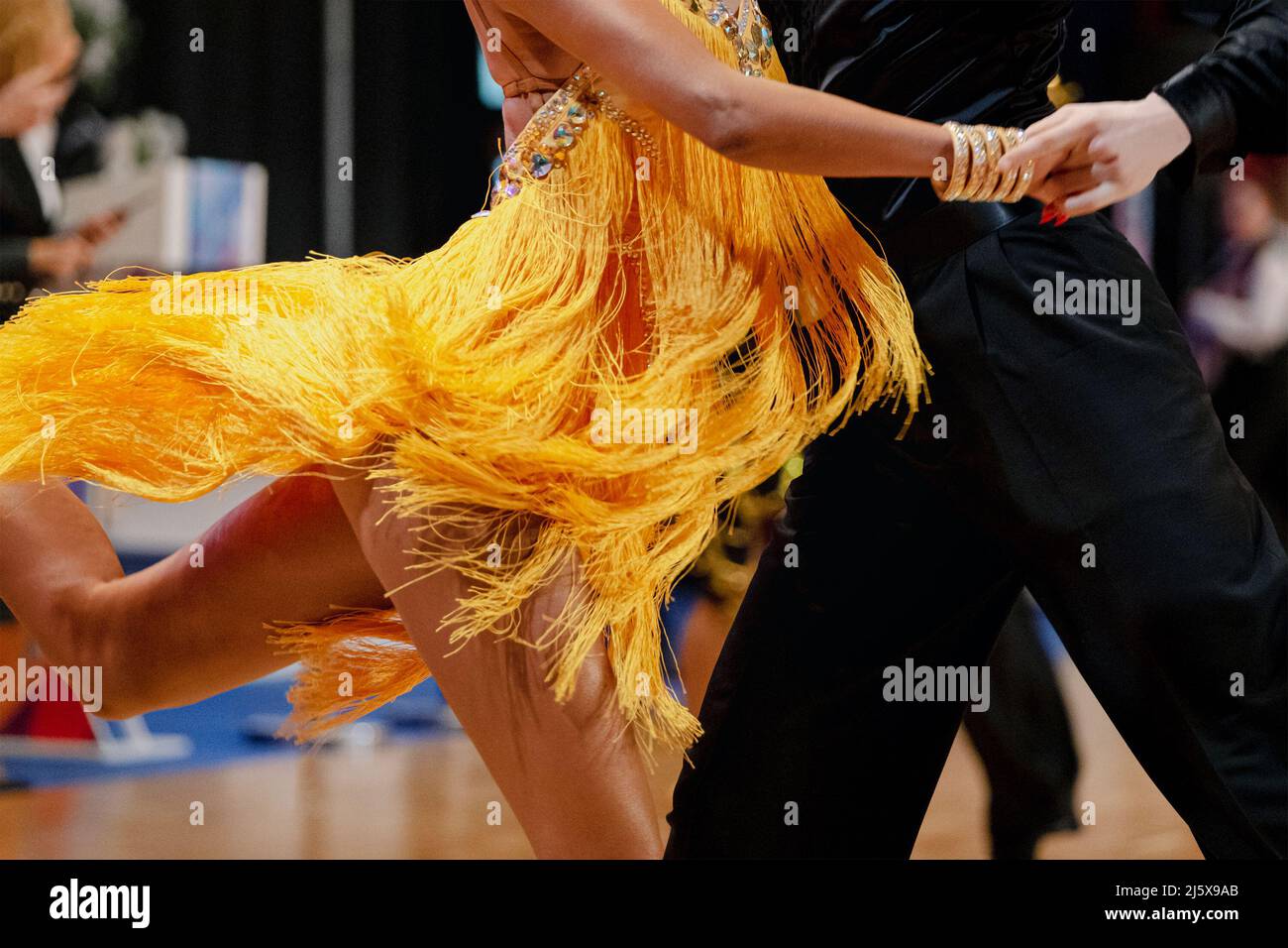 close up couple dancers dancing jive Stock Photo