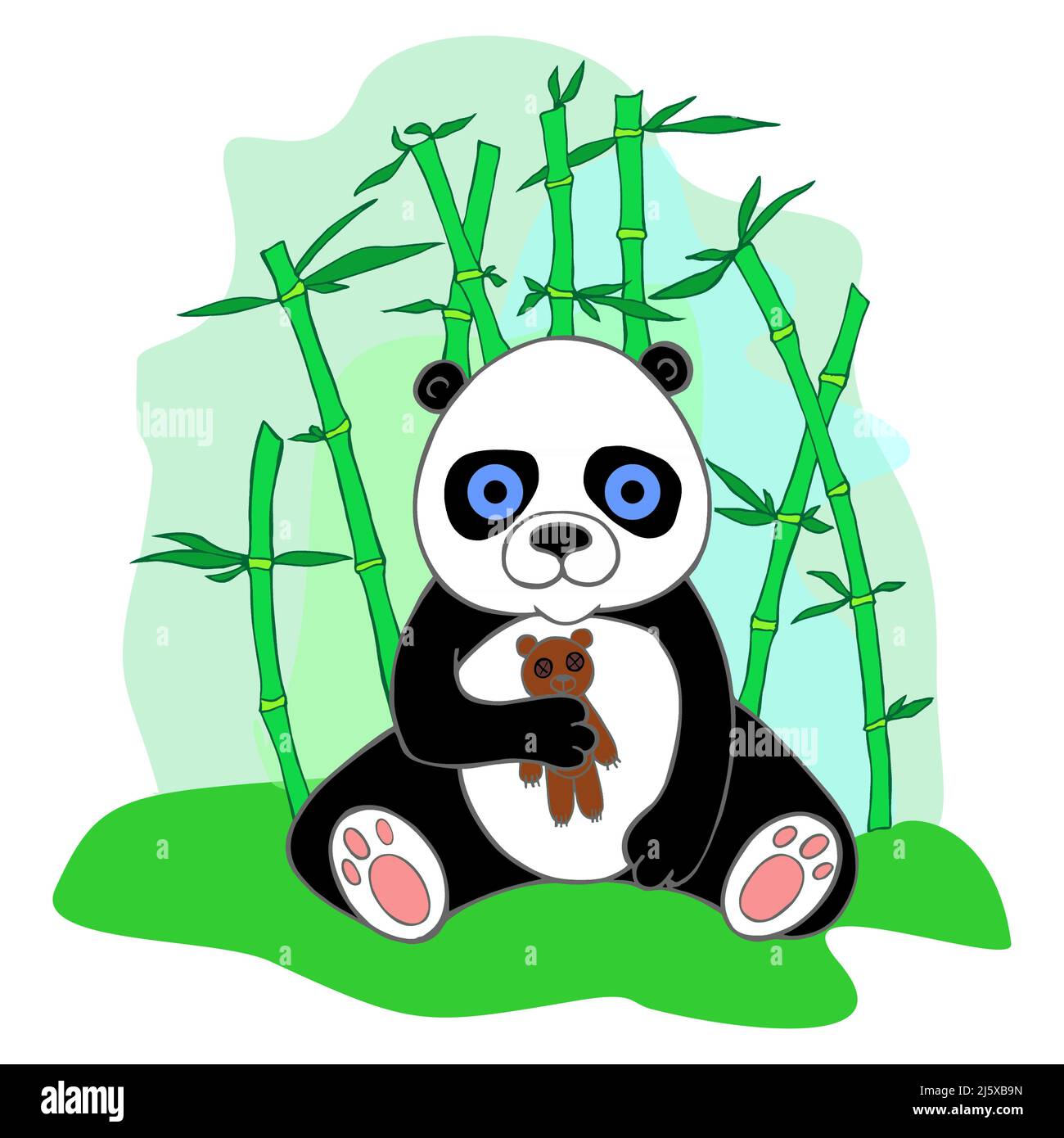 panda sitting drawing