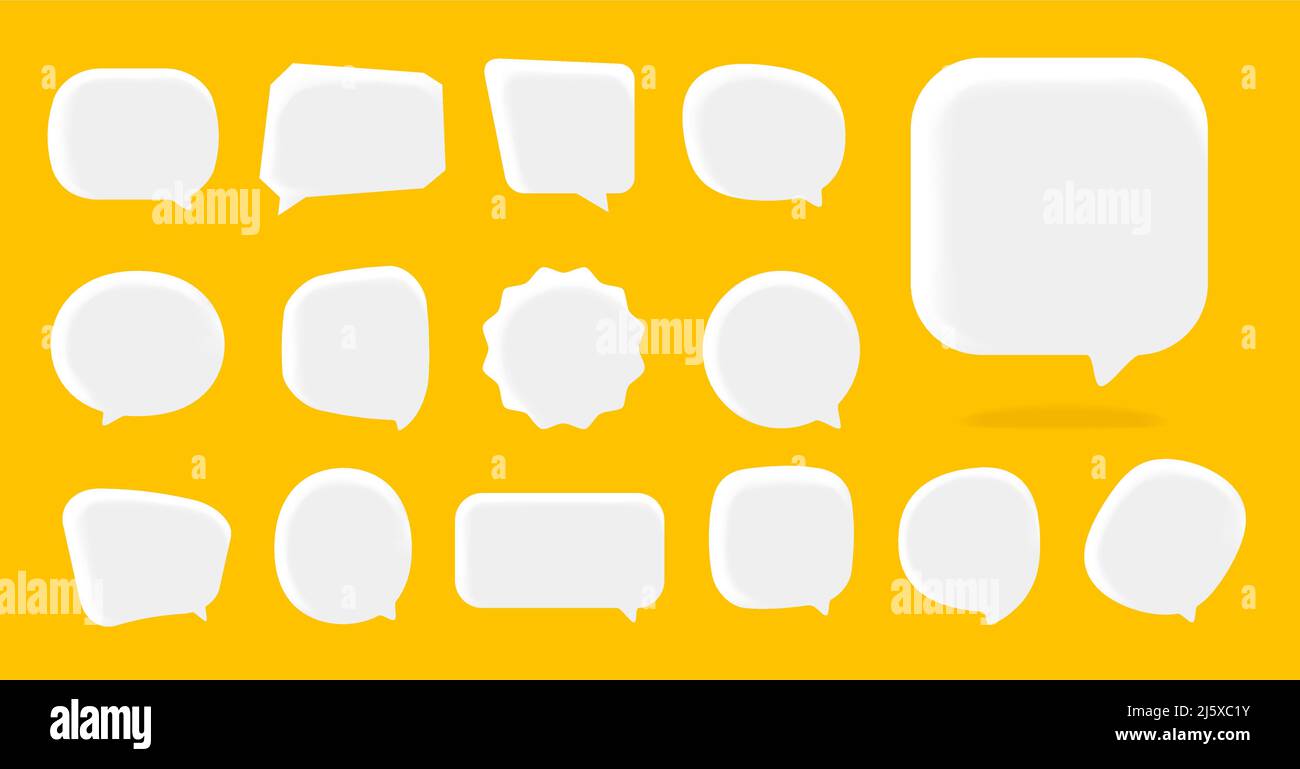 Set of 3D speech bubble. Chat volumetric icon set icon collection ...