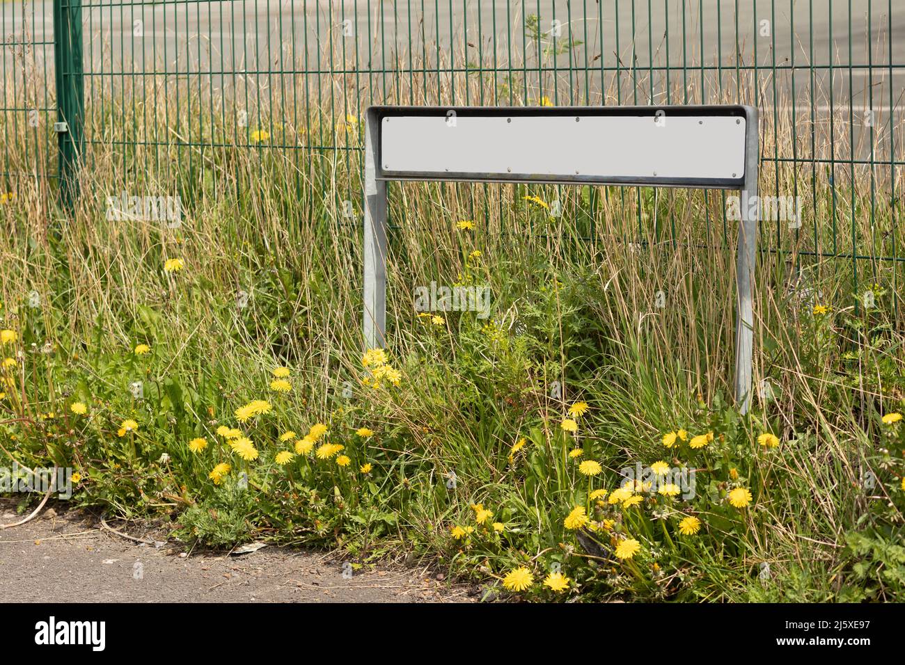 blank  horizontal street name sign Stock Photo