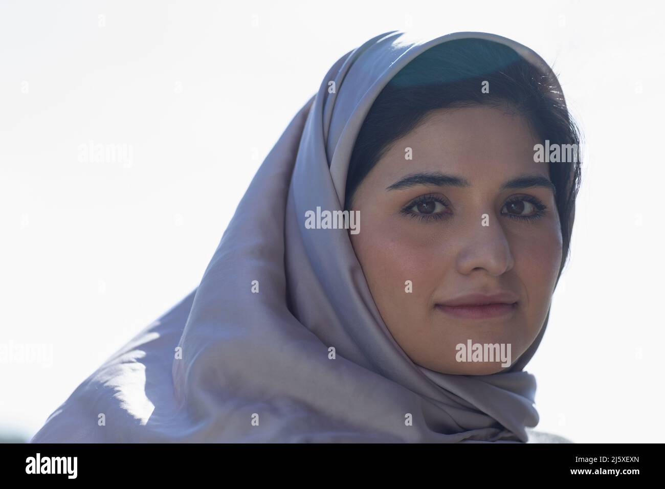 Portrait beautiful young Muslim woman in hijab Stock Photo