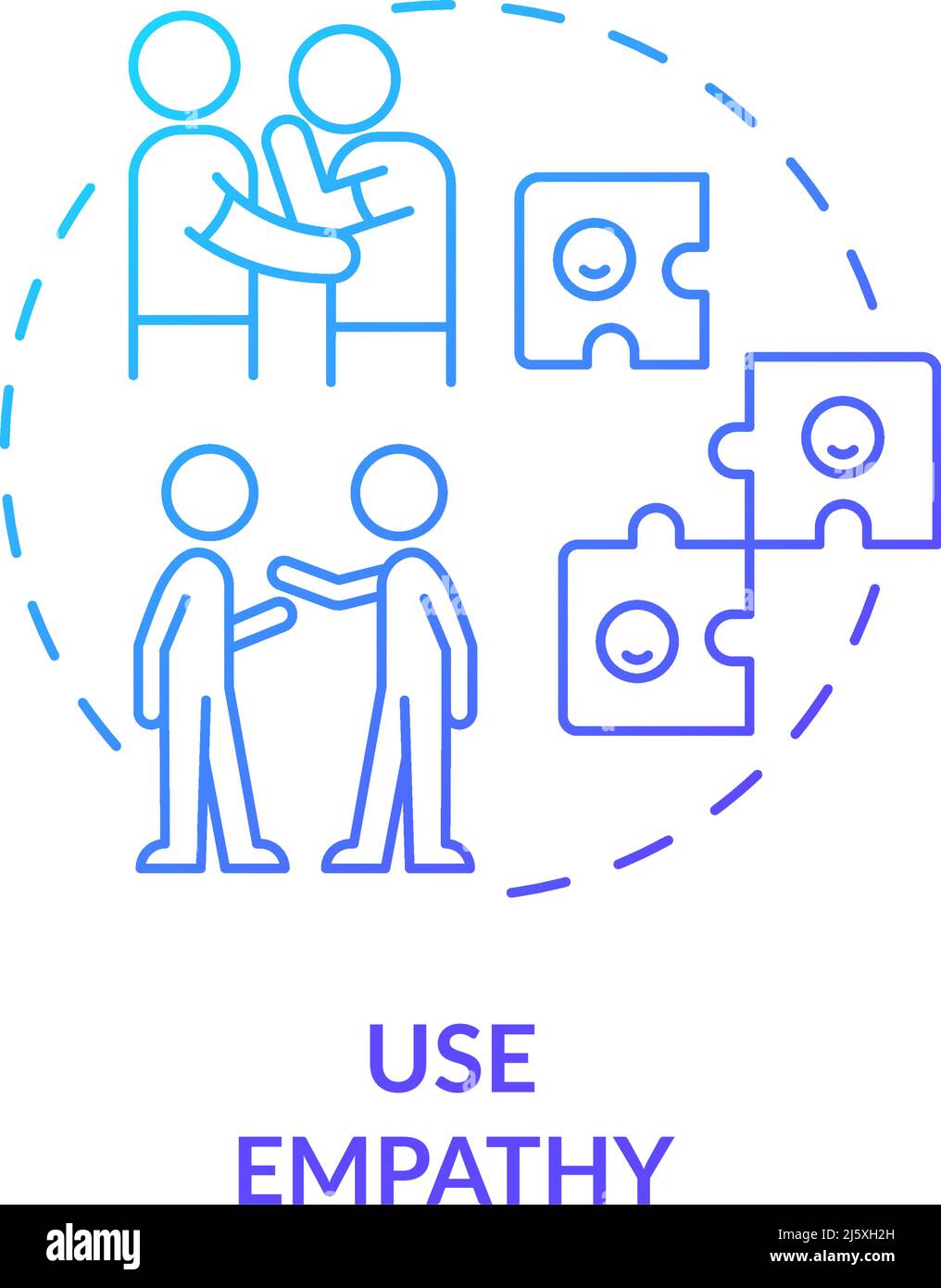 Use empathy blue gradient concept icon Stock Vector