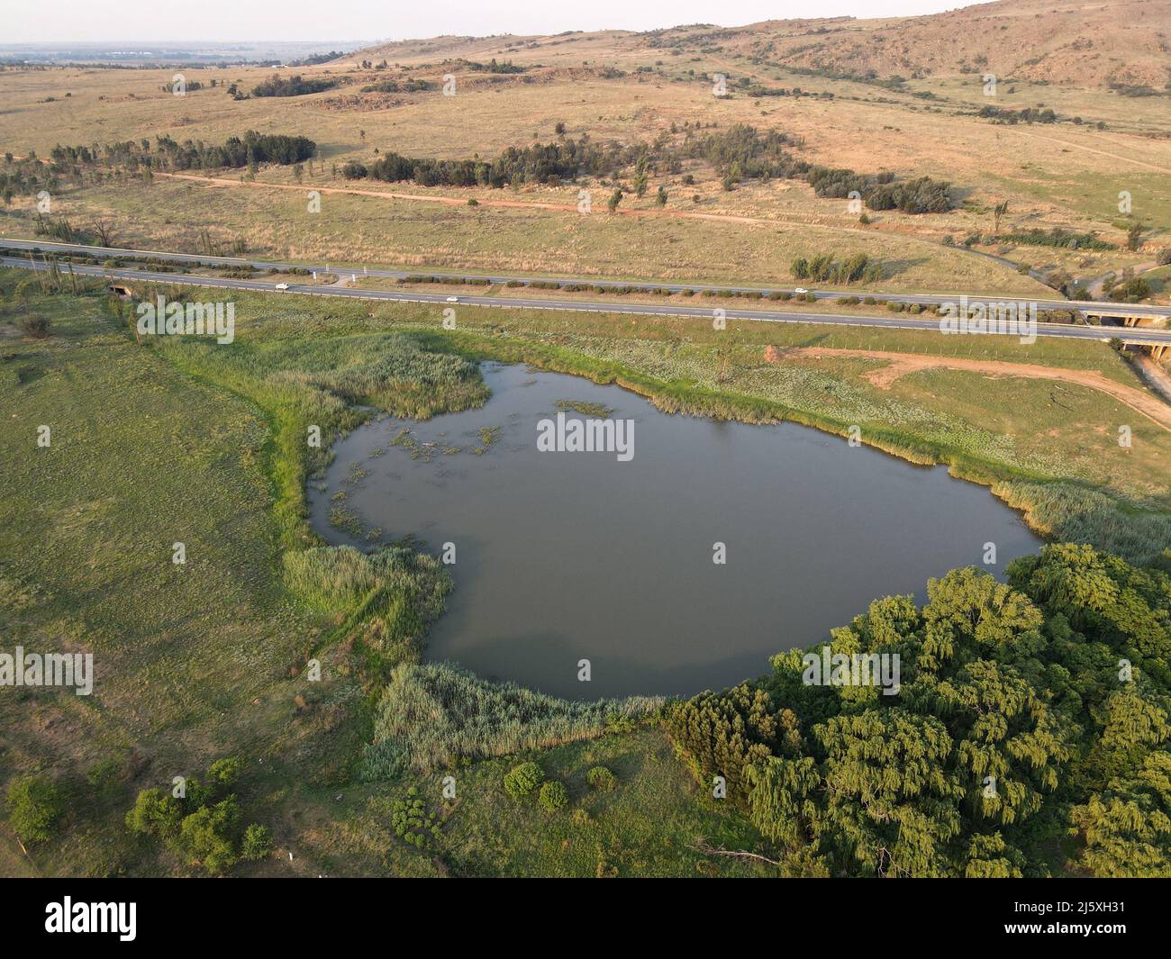 Aerial Drone Photo Taken in South Africa of Landscape with Water Stock ...