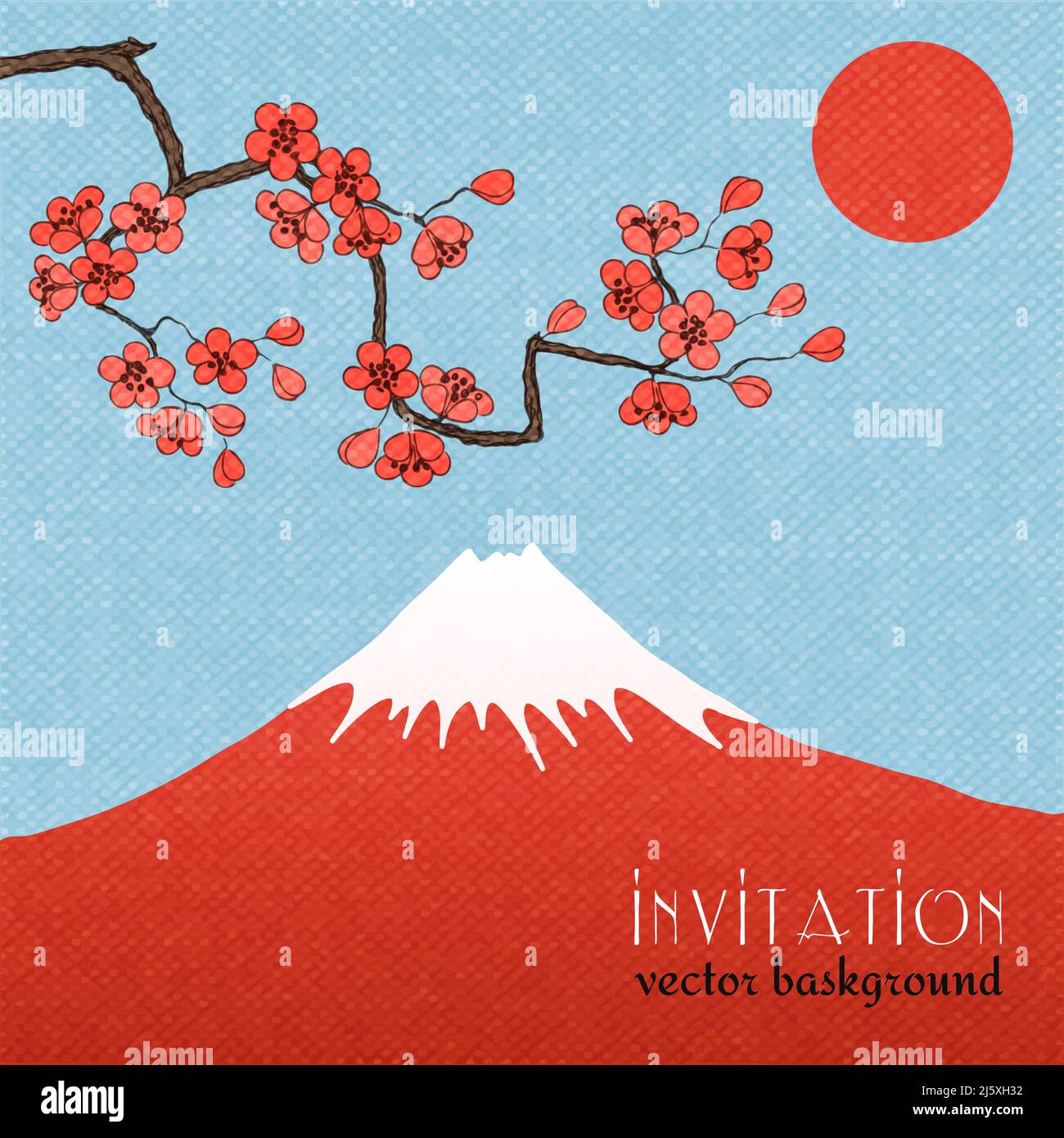 Sakura invitation card background or poster vector illustration Stock ...