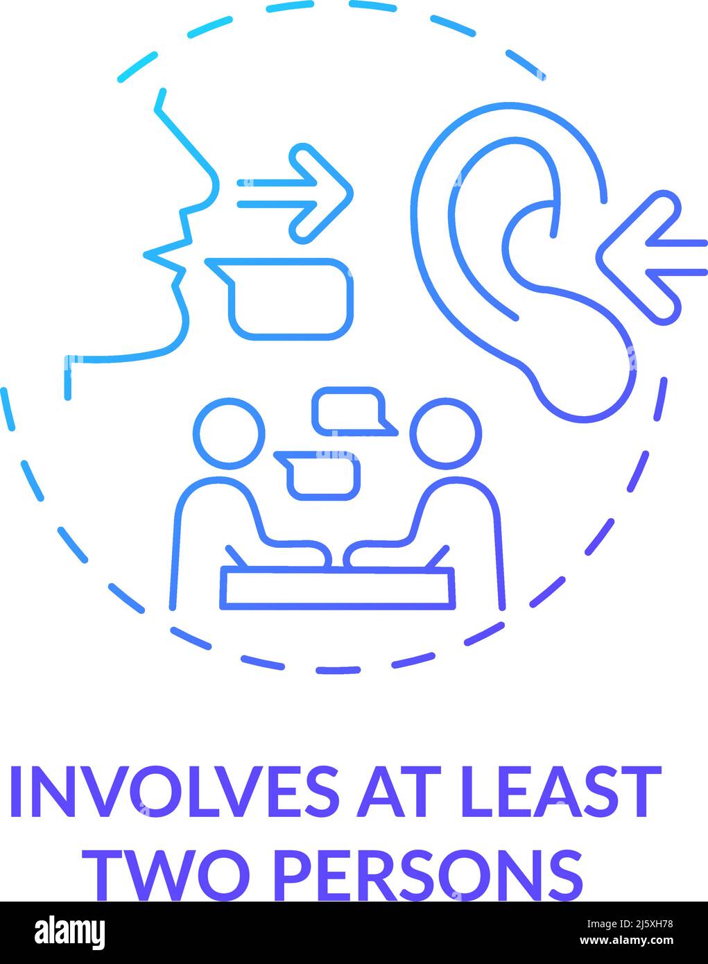Involves at least two persons blue gradient concept icon Stock Vector