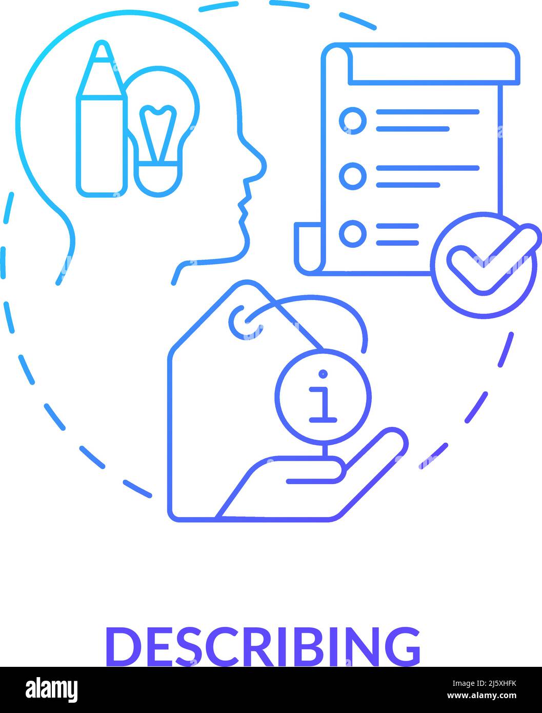 Describing blue gradient concept icon Stock Vector Image & Art - Alamy