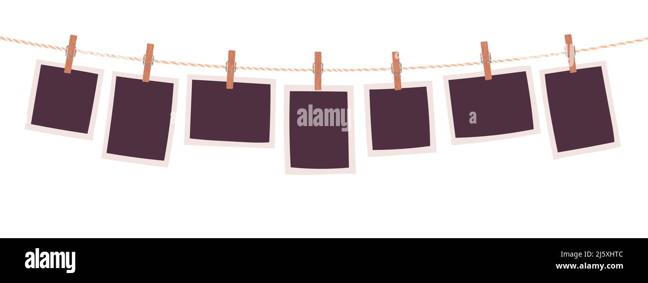 Hanging photo frames. Vector illustration Stock Vector Image & Art - Alamy
