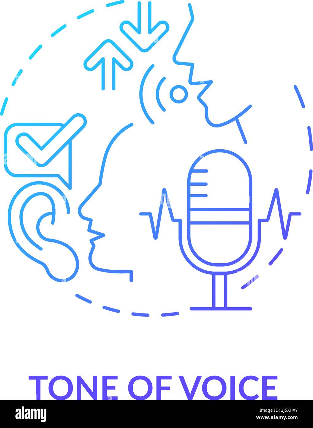 Tone of voice blue gradient concept icon Stock Vector