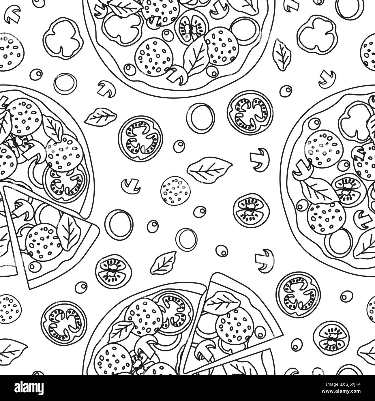 Trendy vector pizza pattern for pizzeria Stock Vector
