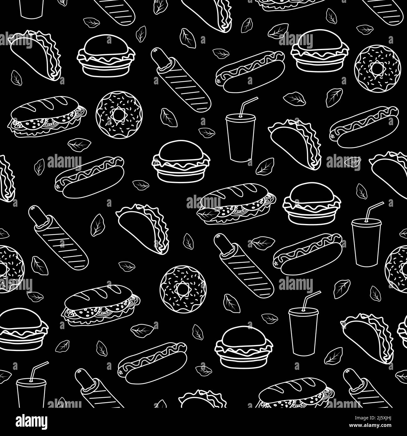 Trendy vector Fast Food pattern for cafe Stock Vector Image & Art - Alamy