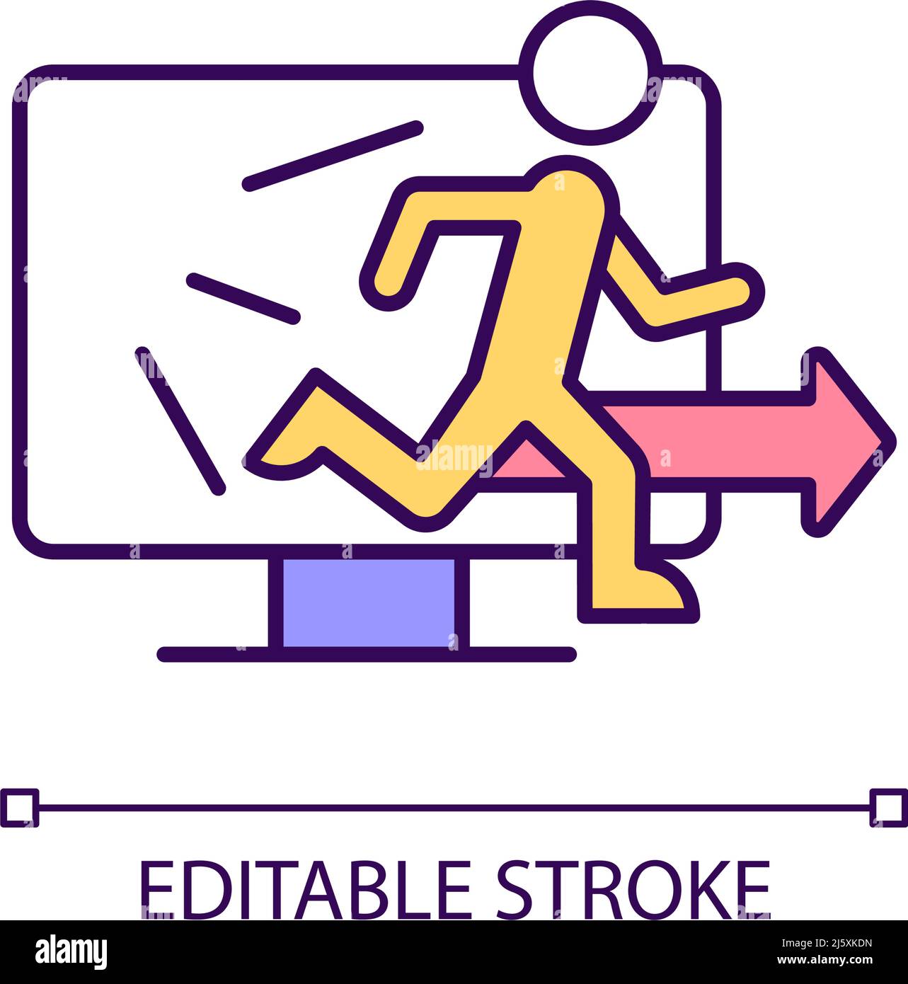 Escape from virtual reality RGB color icon Stock Vector Image & Art - Alamy