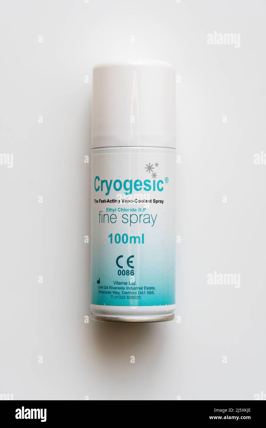 Spray can of Cryogesic coolant spray Stock Photo