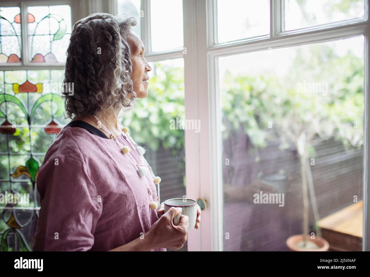 Senior woman have tea hi-res stock photography and images - Alamy