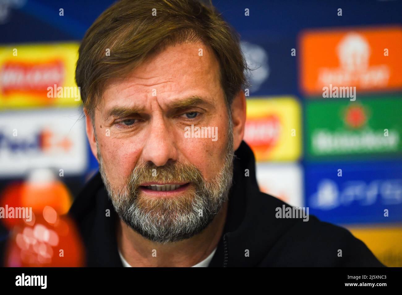 Liverpool manager Jurgen Klopp during a press conference at the AXA Training Centre, Liverpool. Picture date: Tuesday April 26, 2022. Stock Photo