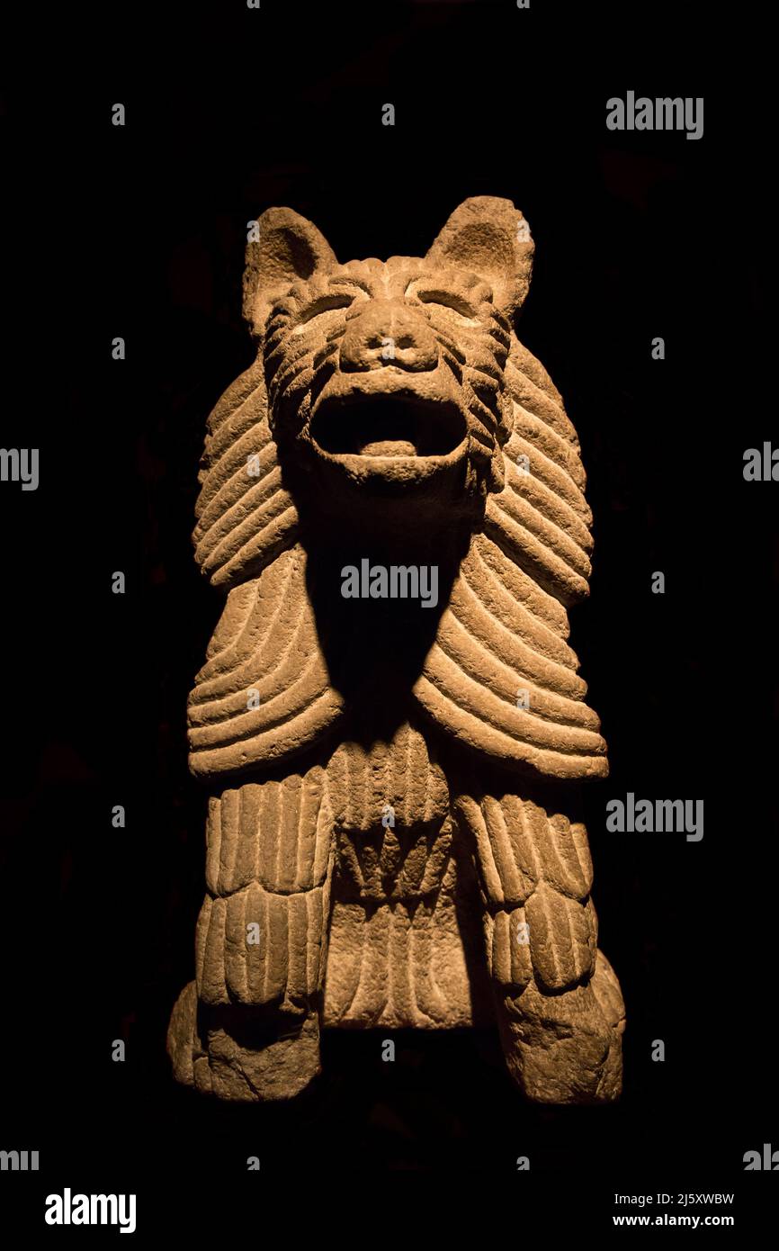 Leiden, The Netherlands SEPT 01, 2021 front view stone statue of