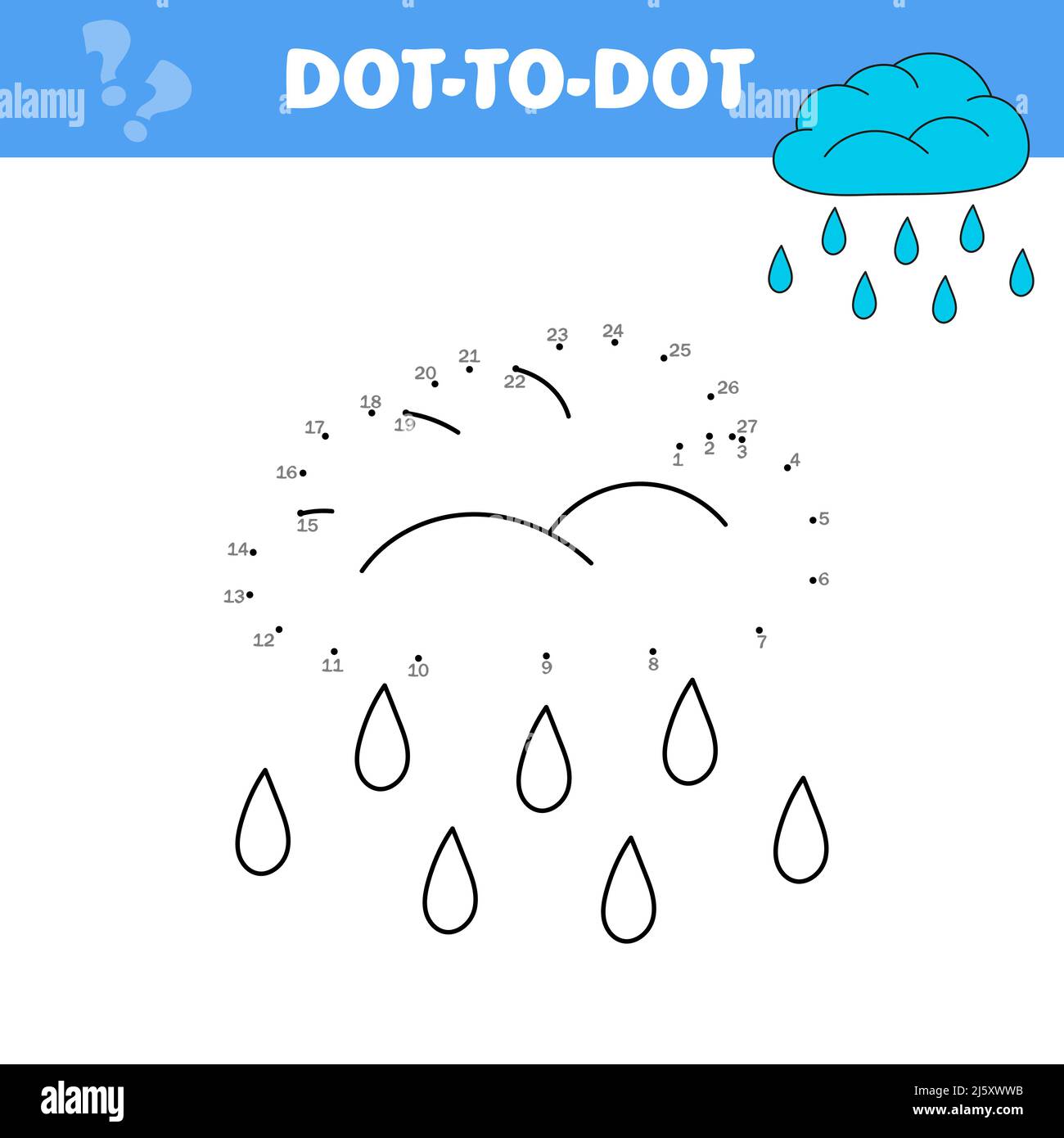 Connect the dots children educational drawing game. Dot to dot by