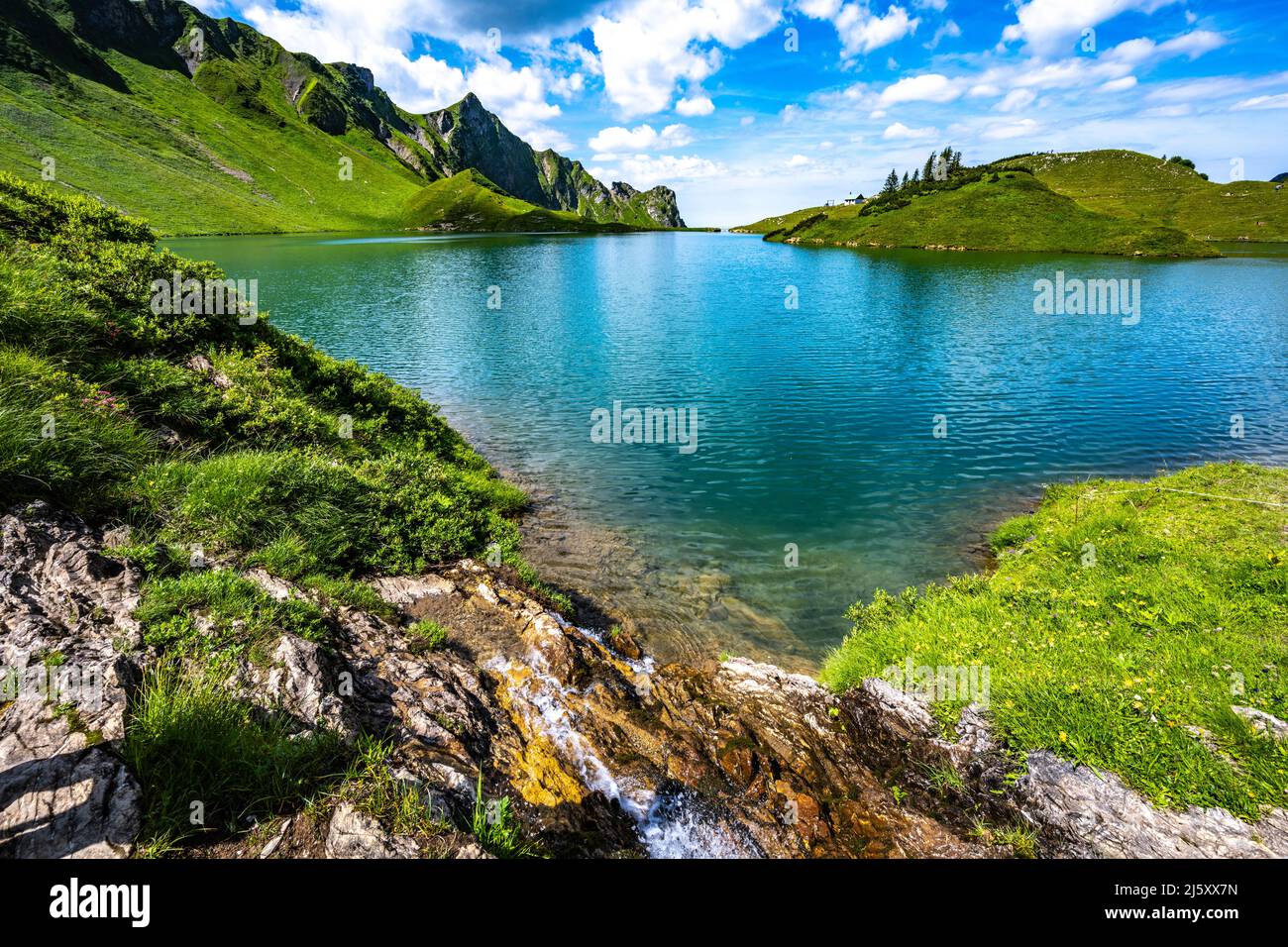 Beautiful view on Schrecksee in the bavarian alps Stock Photo