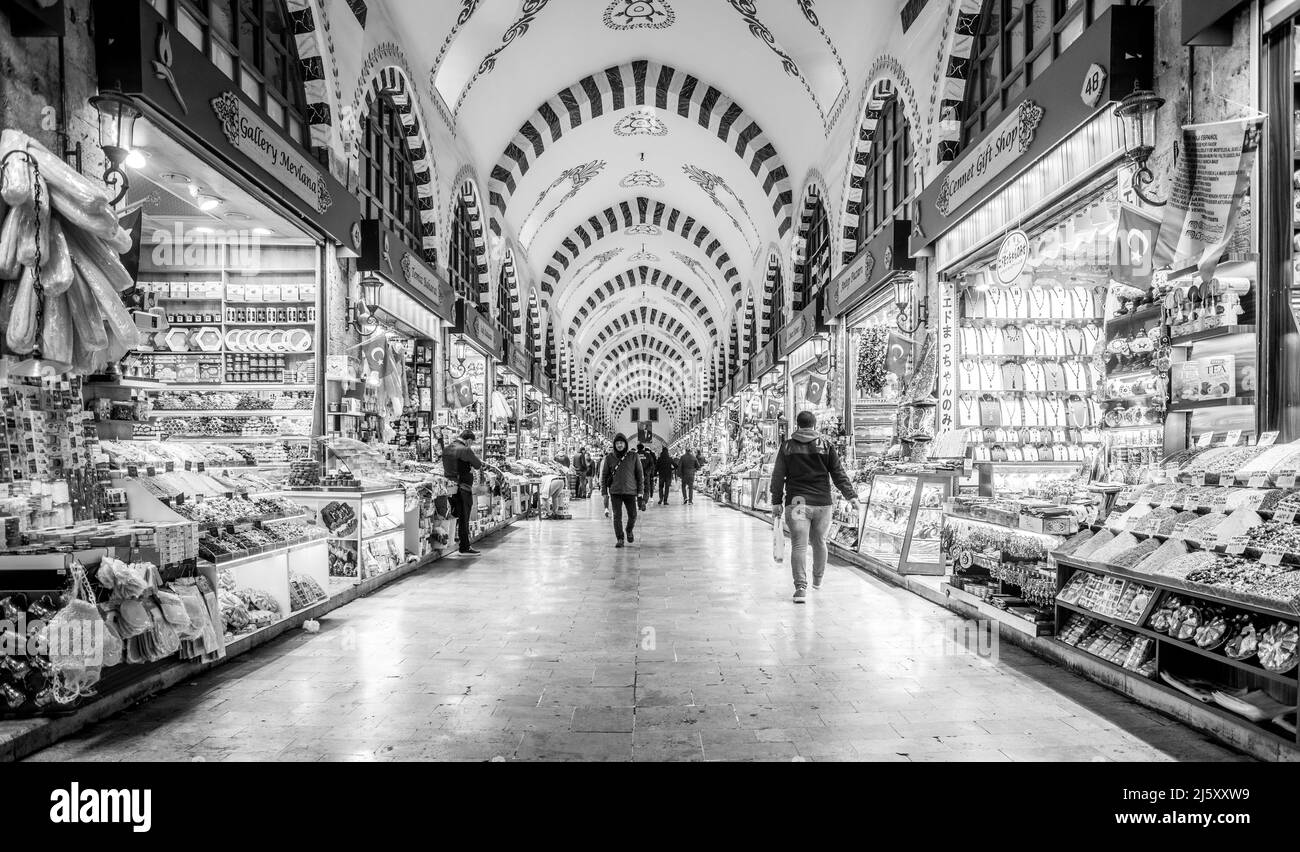 Egyptian Spice Bazaar Istanbul, Turkey Stock Photo