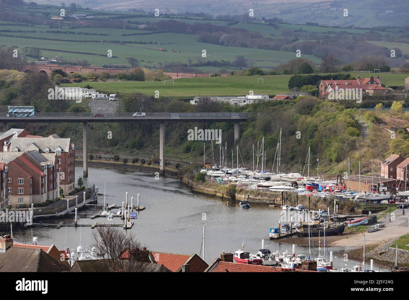 WHITBY, ENGLAND. April 25th 2022. a general view of Whitby is seen during Whitby goth weekend. Stock Photo